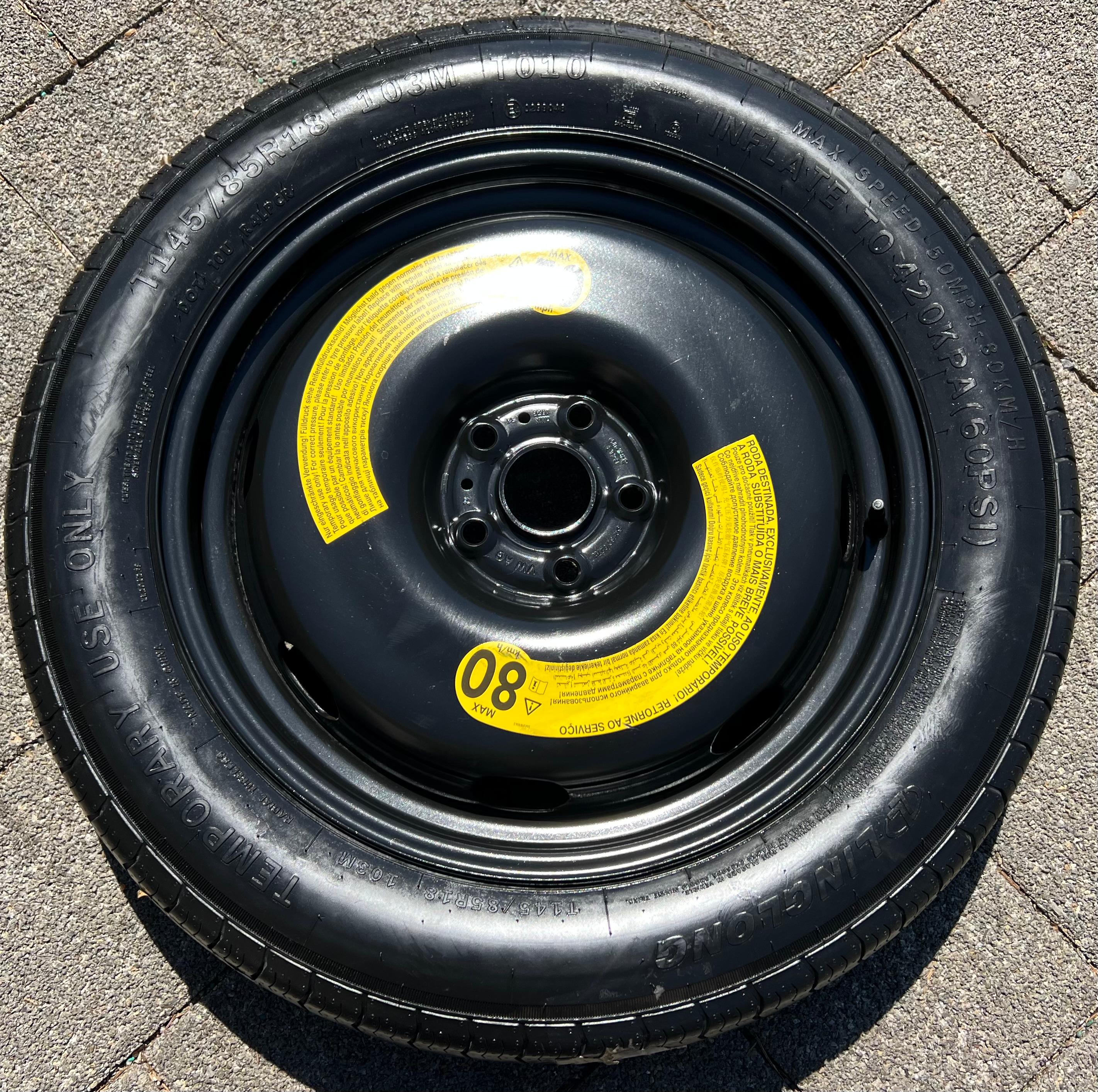 1 X RESERVERAD NOTRAD AUDI Q3 F3 SEAT TARRACO SKODA KODIAQ VW TIGUAN 5QF601027H