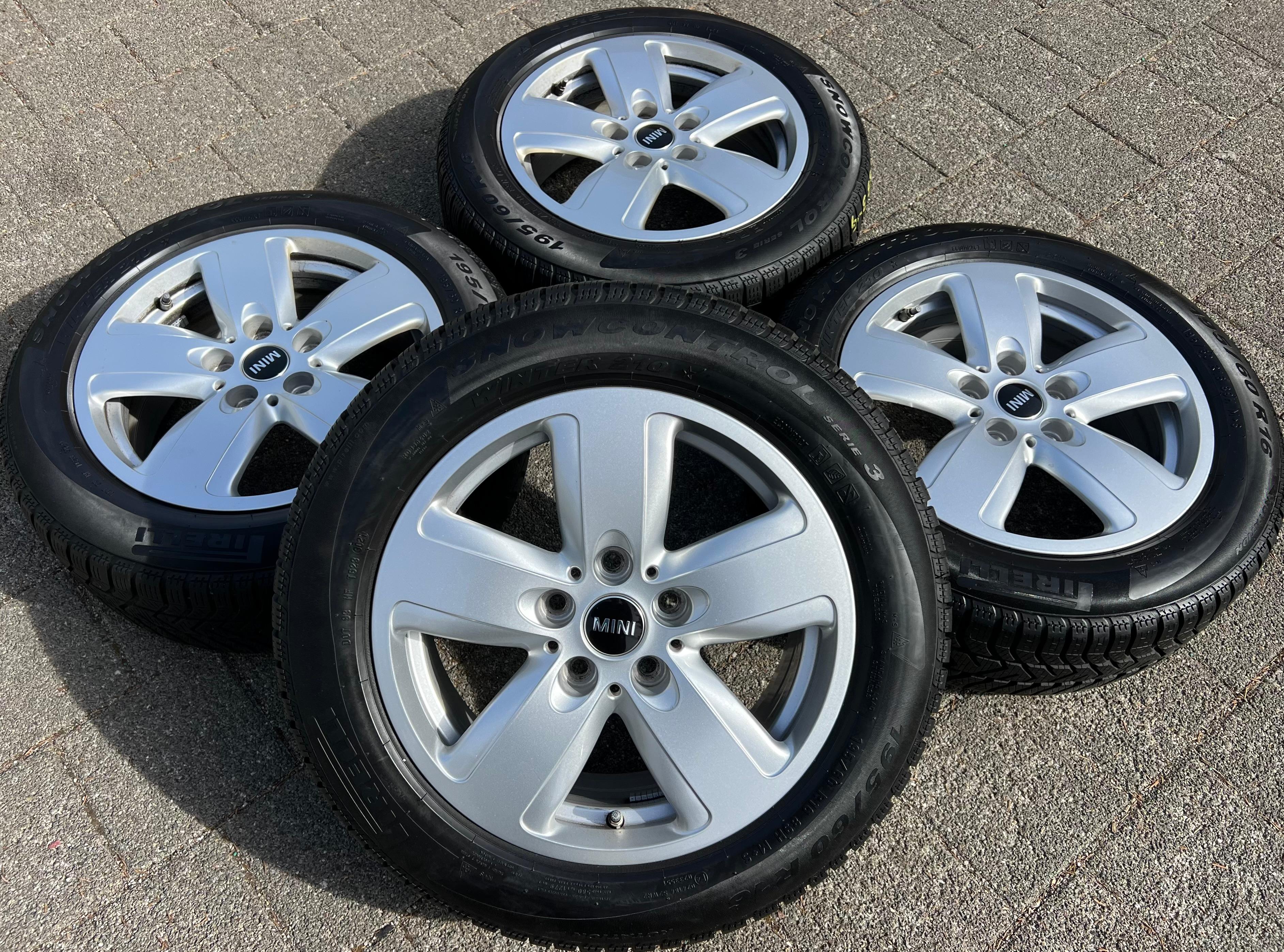 4 ROUES D'HIVER ORIGINALES EN ALUMINIUM MINI CLUBMAN F54 195/60R16 89H 6877741 2021 FRANCO DOMICILE