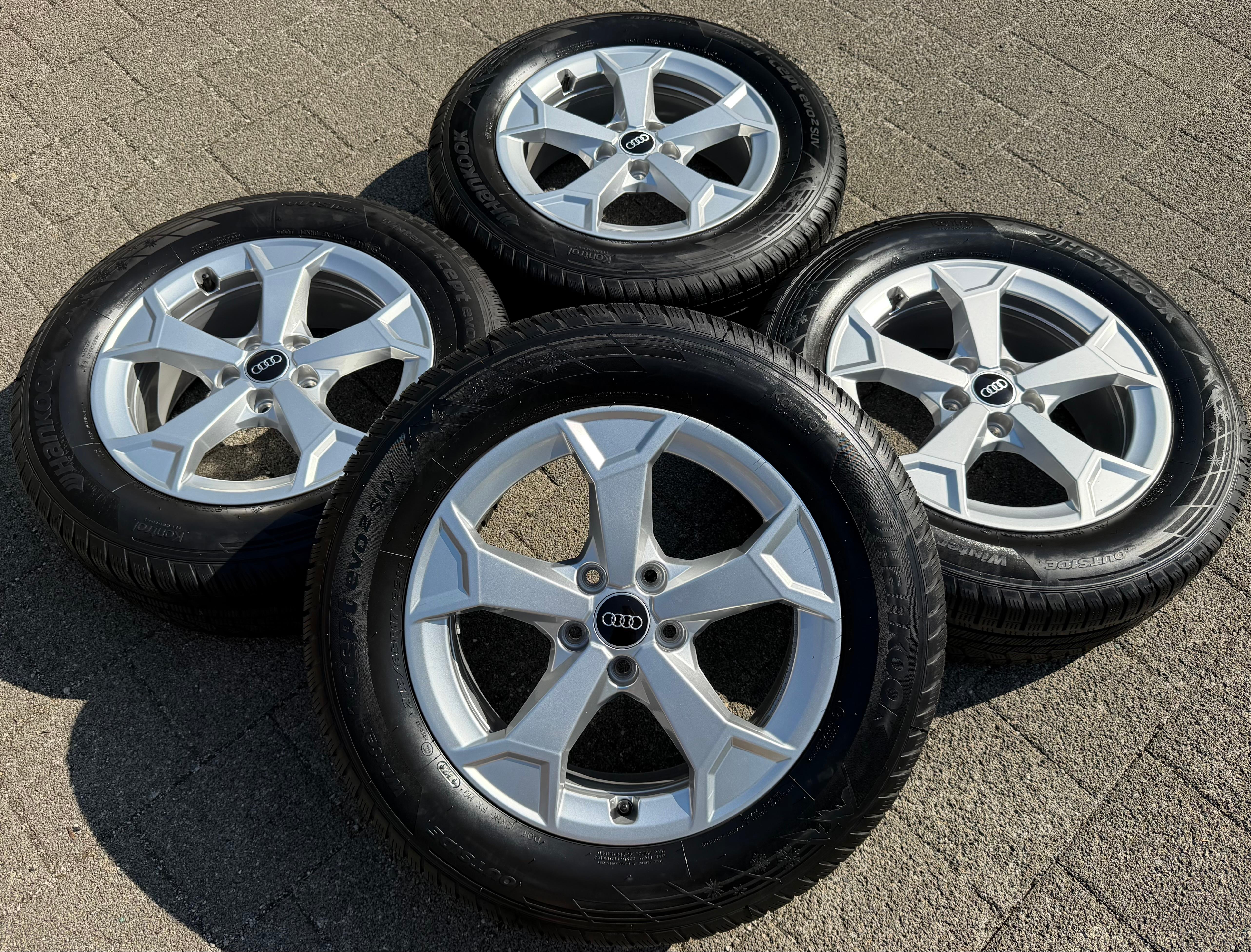 4 llantas de aluminio originales de invierno de 17" para Audi Q3 F3 F3N, 215/65R17 99H, Hankook 2021
