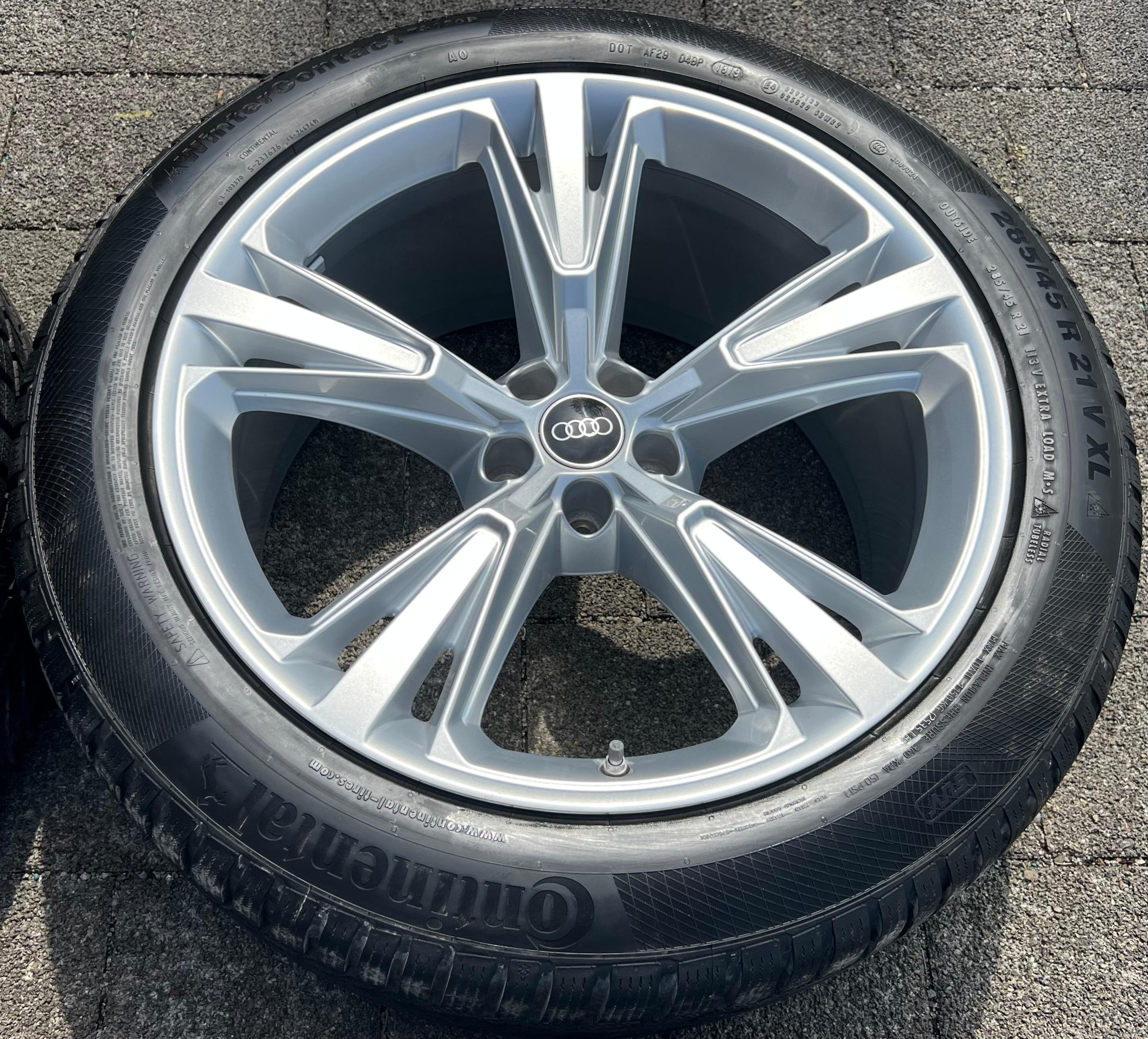 4 ORIGINAL 21" ALU WINTERRÄDER AUDI Q8 SQ8 4M 4M8601025H 285/45R21 113V CONTINENTAL FREIHAUS