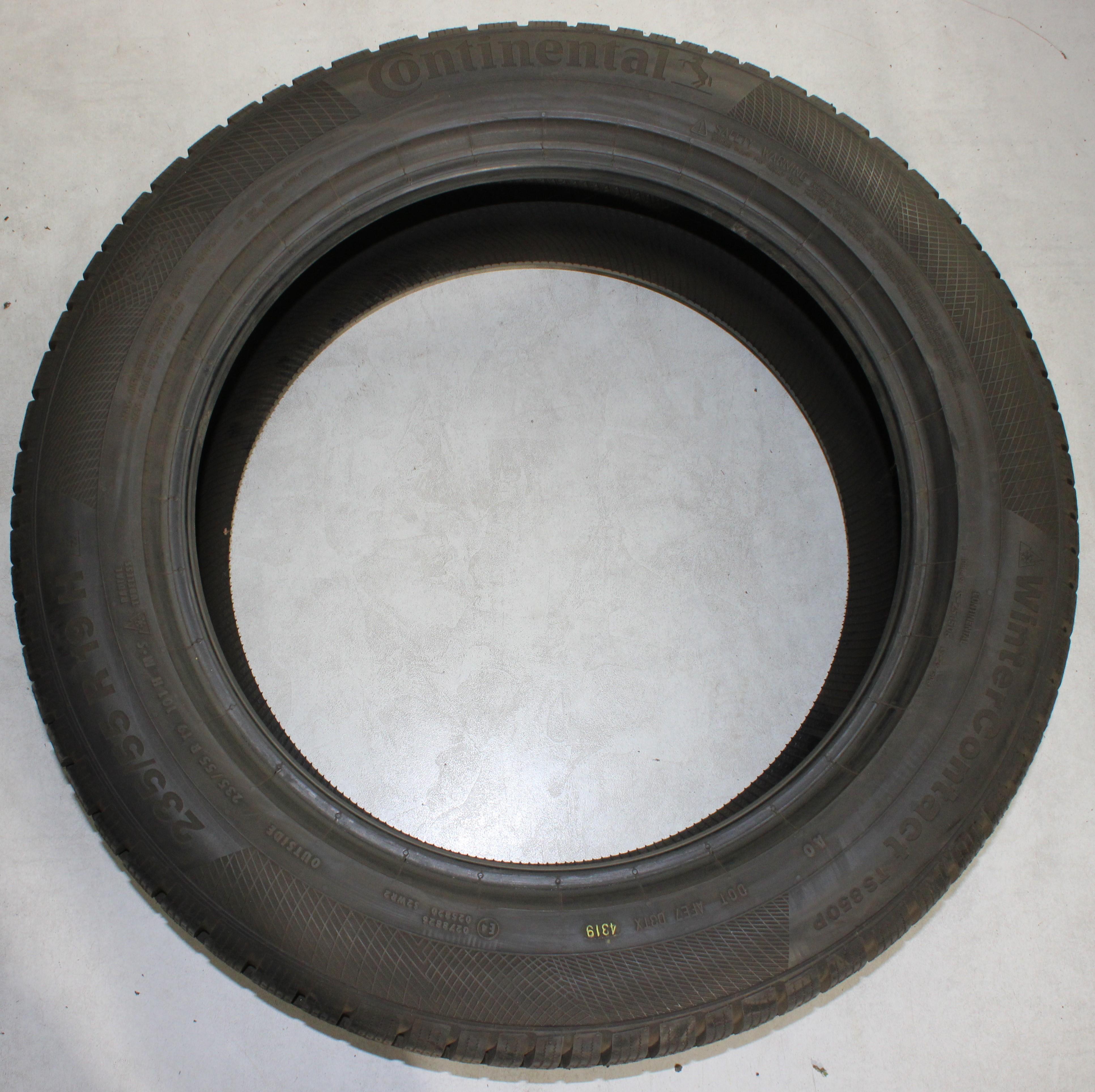 4 x 235/55R19 101H winterbanden Continental Winter Contact TS850P AO, volledig profiel, 2019