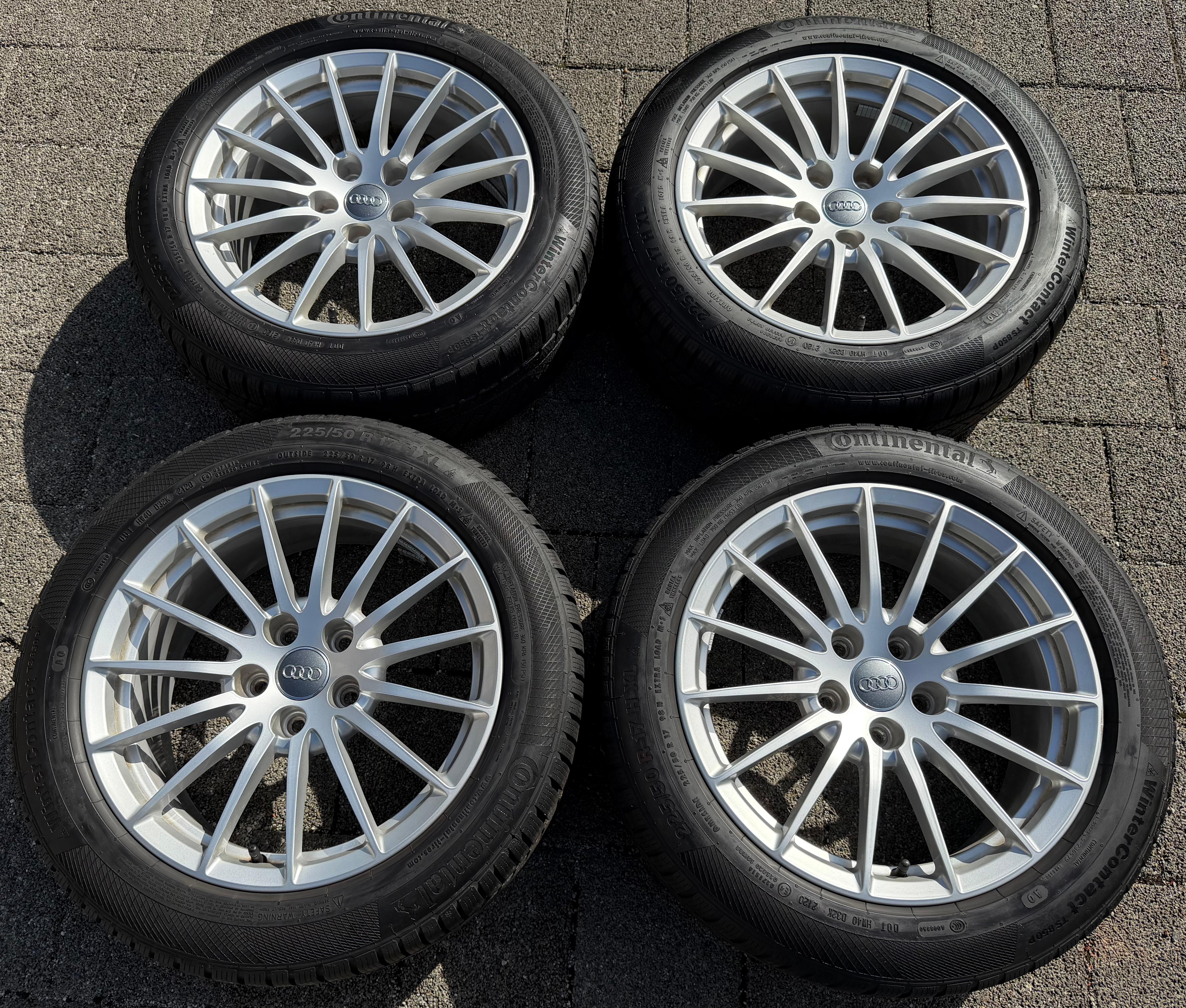 4 ORIGINAL 17" ALU WINTERRÄDER AUDI A5 F5 8W 225/50R17 98H 8W0601025AE CONTINENTAL
