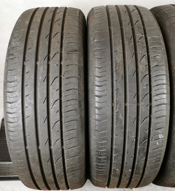 4 x 215/55R18 95H Sommerreifen Continental Premium Contact 2 2x 6-7mm und 2x 5,5-6mm 2013