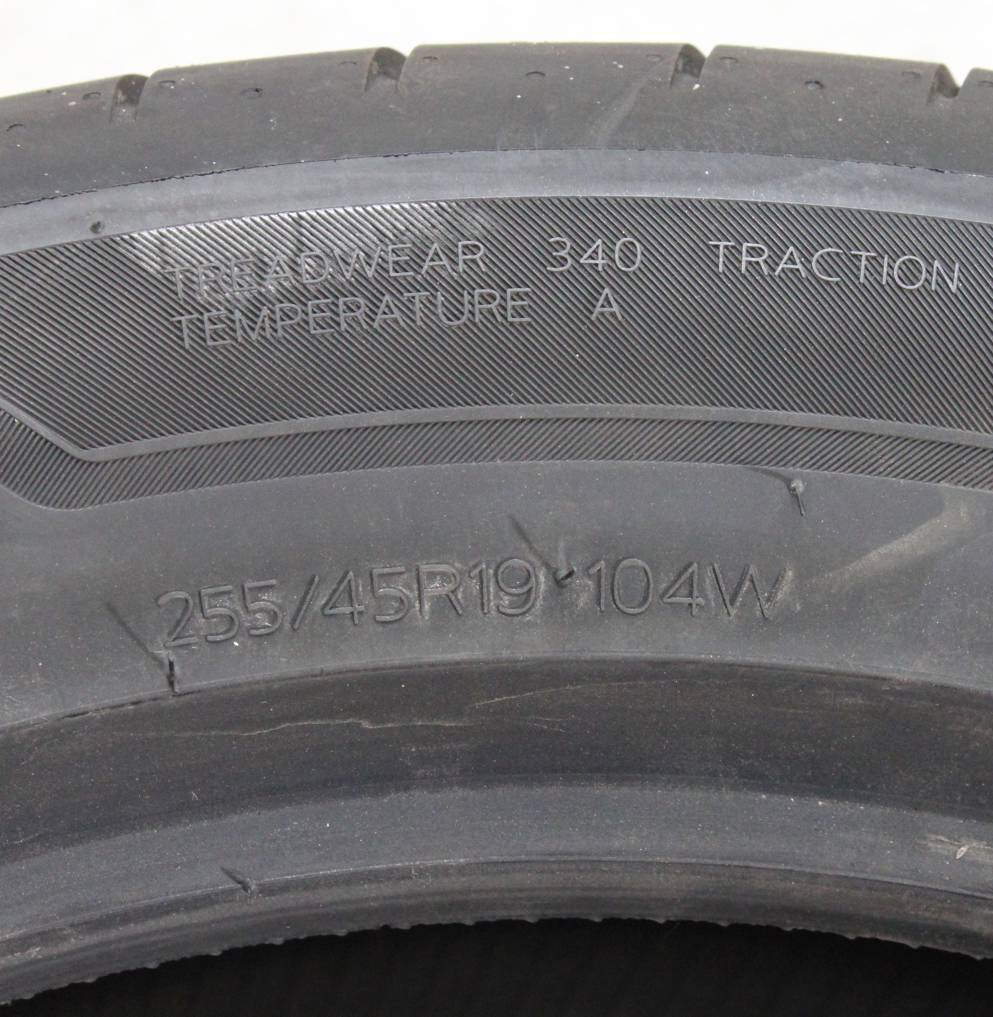 2 pneus d'été Hankook Ventus S1 Evo 3 EV T1 255/45R19 104W, profil complet, 2022, silencieux