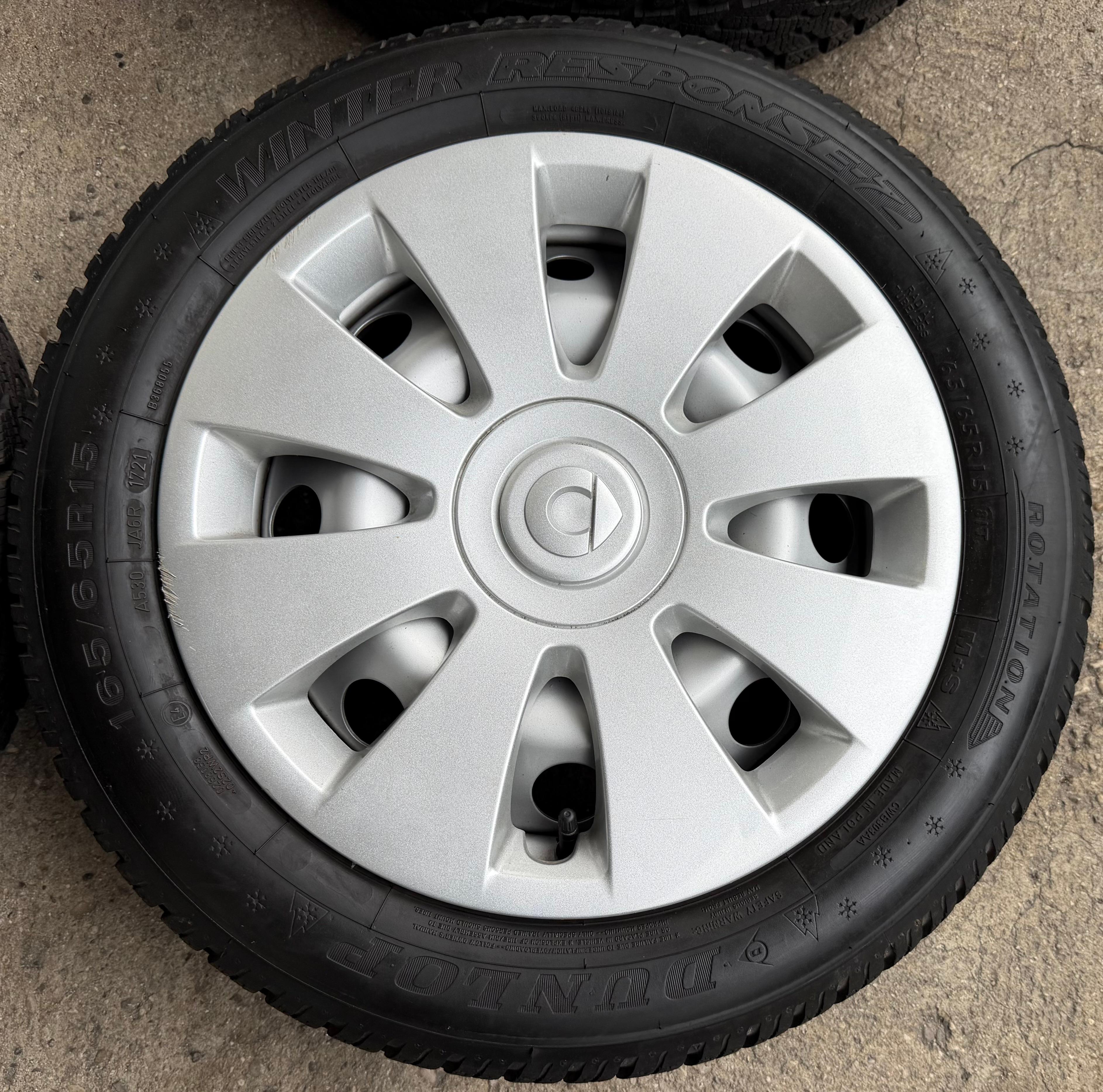 4 Original Winterräder Smart 453 165/65R15 81T 185/60R15 84T Dunlop RDKS 2021
