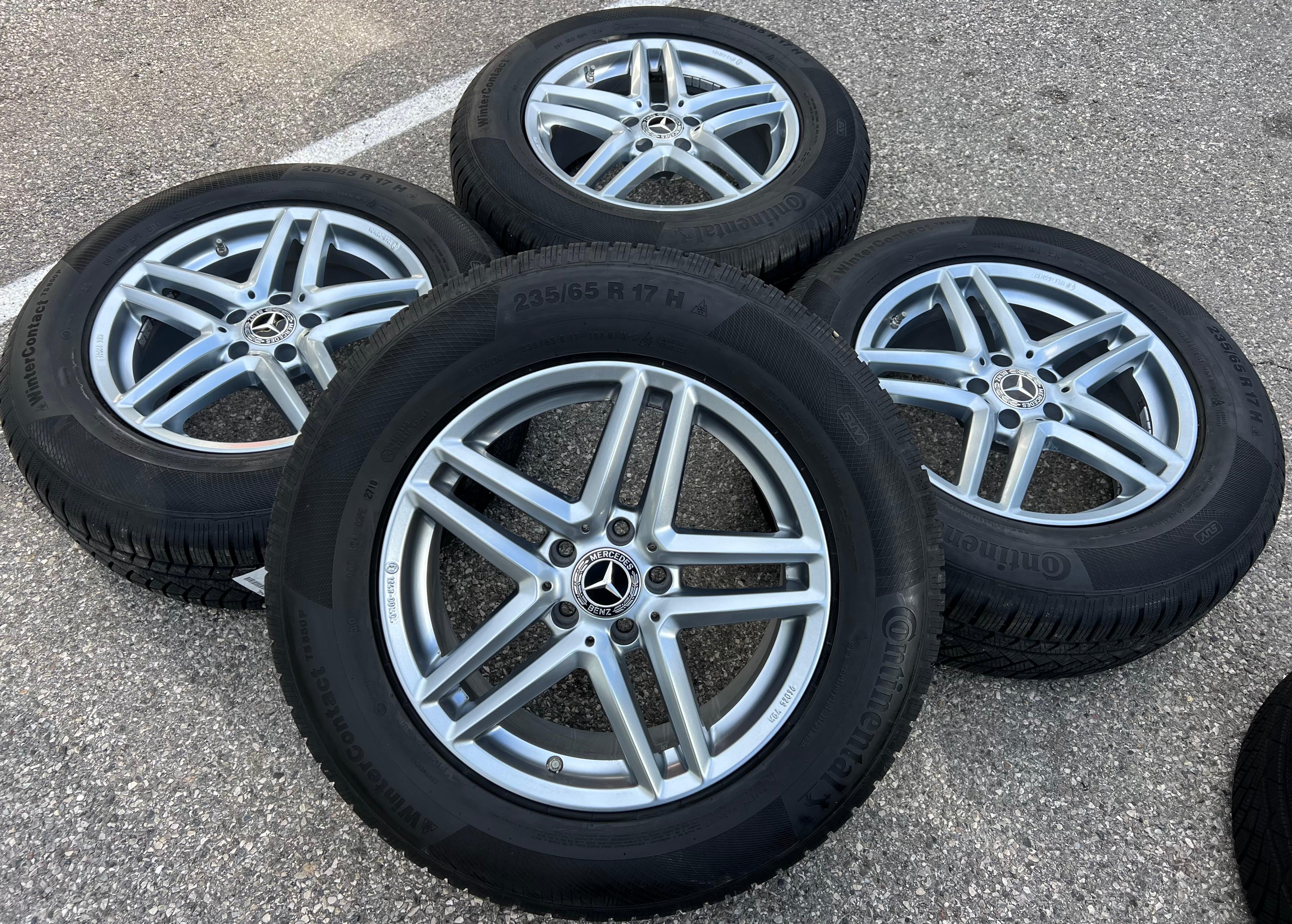 4 ALUMINIUM 17" WINTERWIELEN MERCEDES GLC X253 235/65R17 104H CONTINENTAL RDKS GRATIS LEVERING