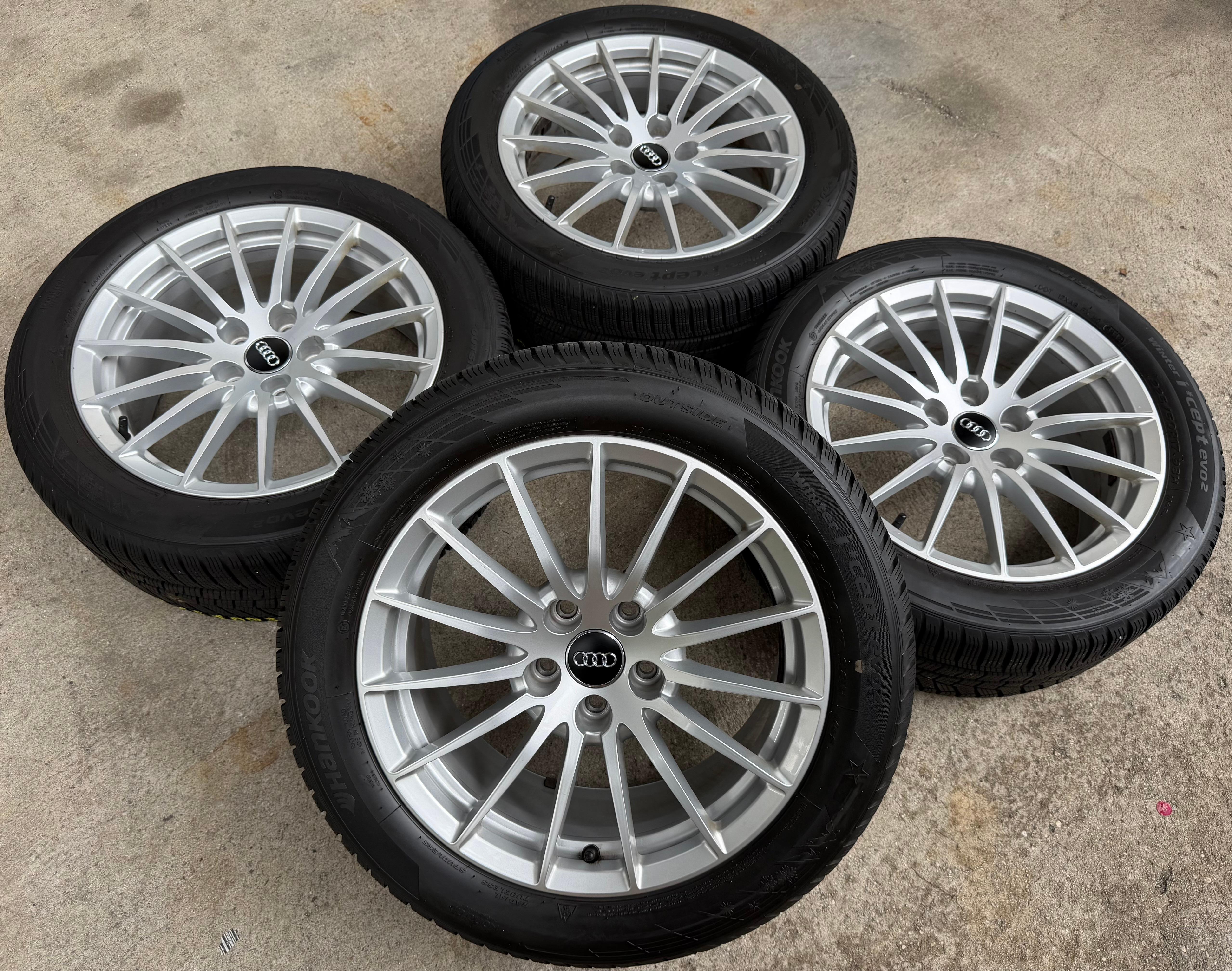 4 Original 17" Alu Winterräder Audi A4 B9 8W 8W0601025P 225/50R17 98H Hankook