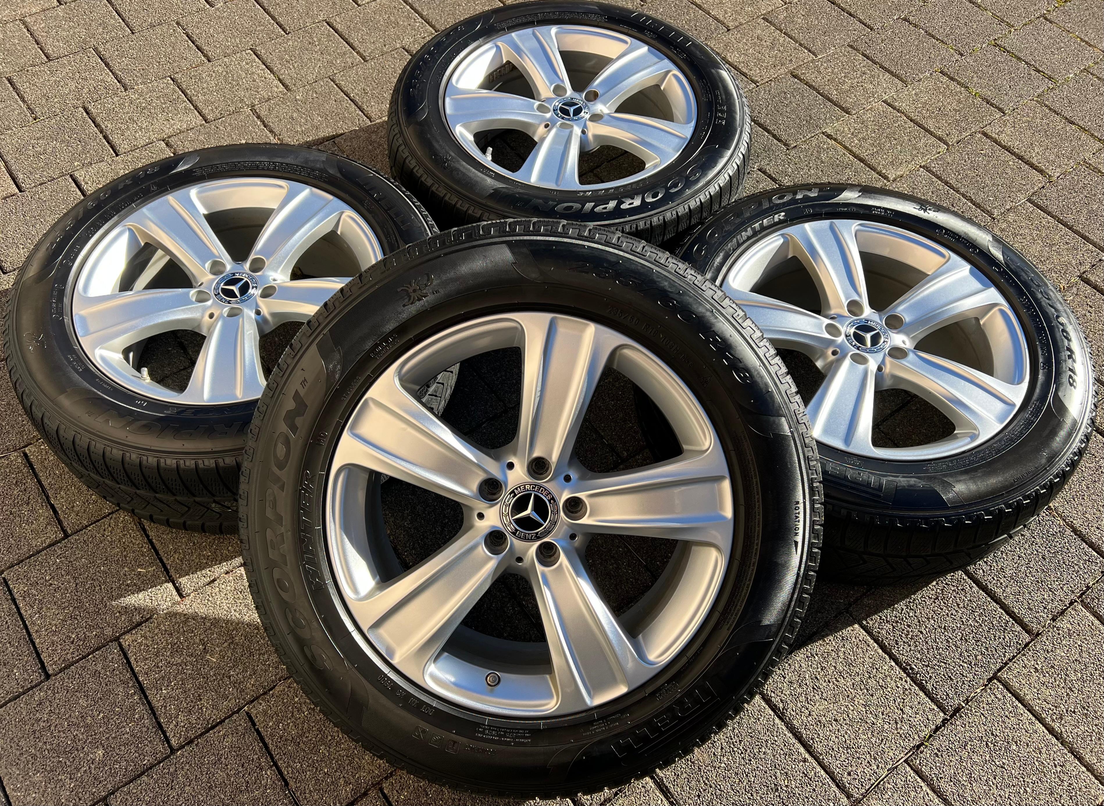 4 RUOTE ORIGINALI IN ALLUMINIO 18" MERCEDES GLC-CLASS W253 A2534012100 8x18 ET38