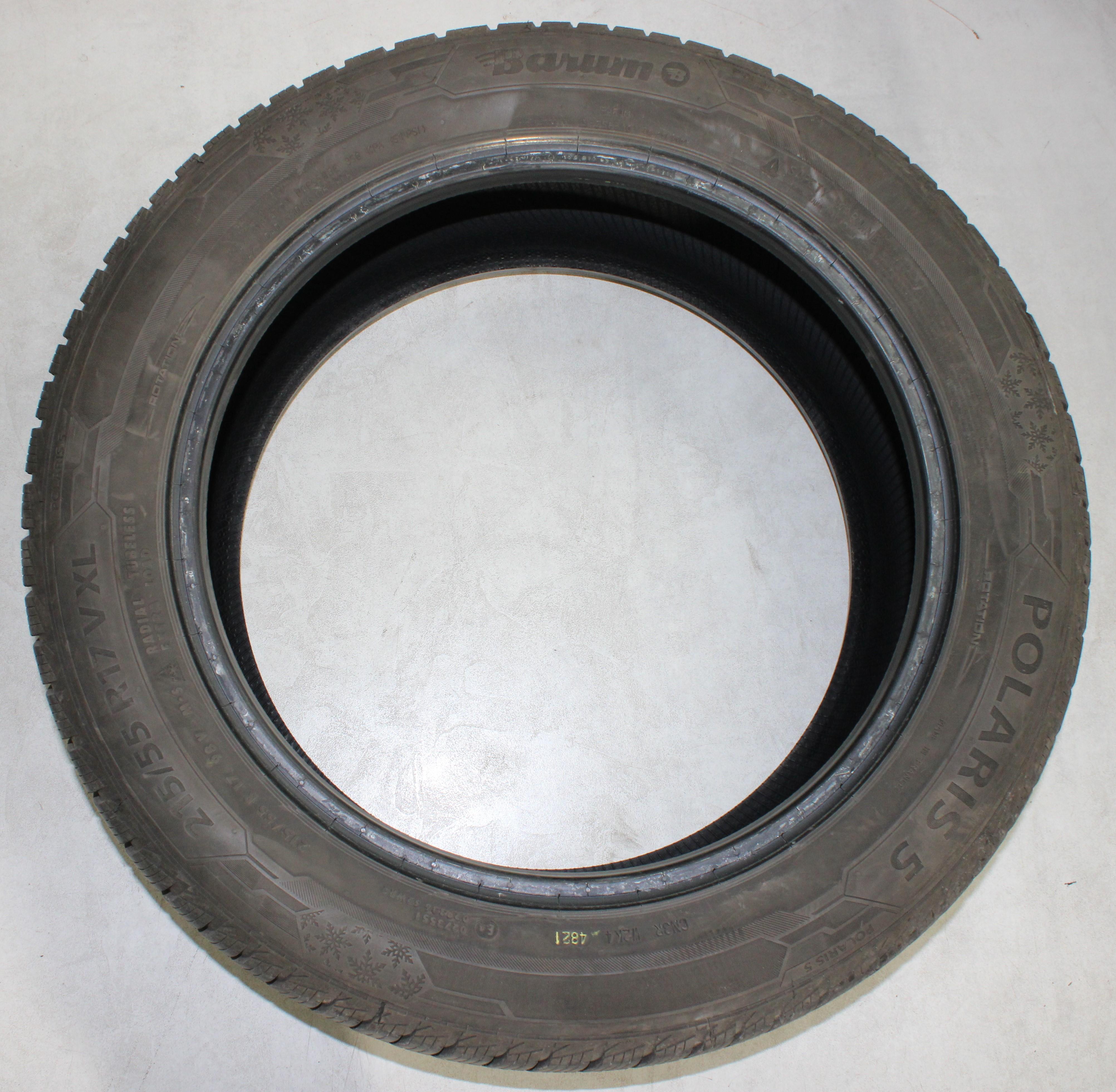4 x 215/55R17 98V Winterreifen Barum Polaris 5 2x5-5,5mm/2x6,5-7mm 2021 XL