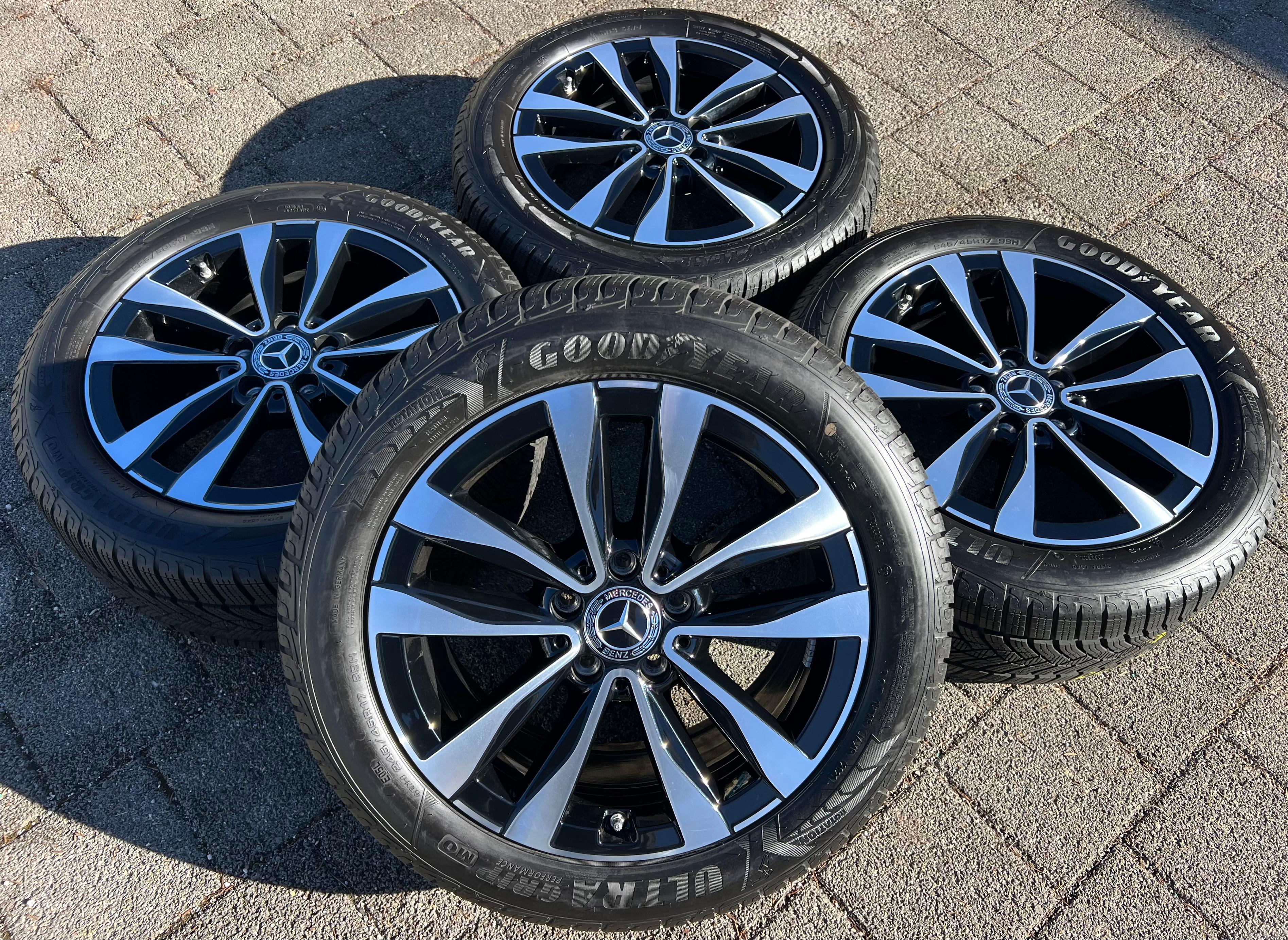 4 ORIGINAL 17" ALU WINTERRÄDER MERCEDES C-KLASSE W206 HYBRID RDKS GOODYEAR