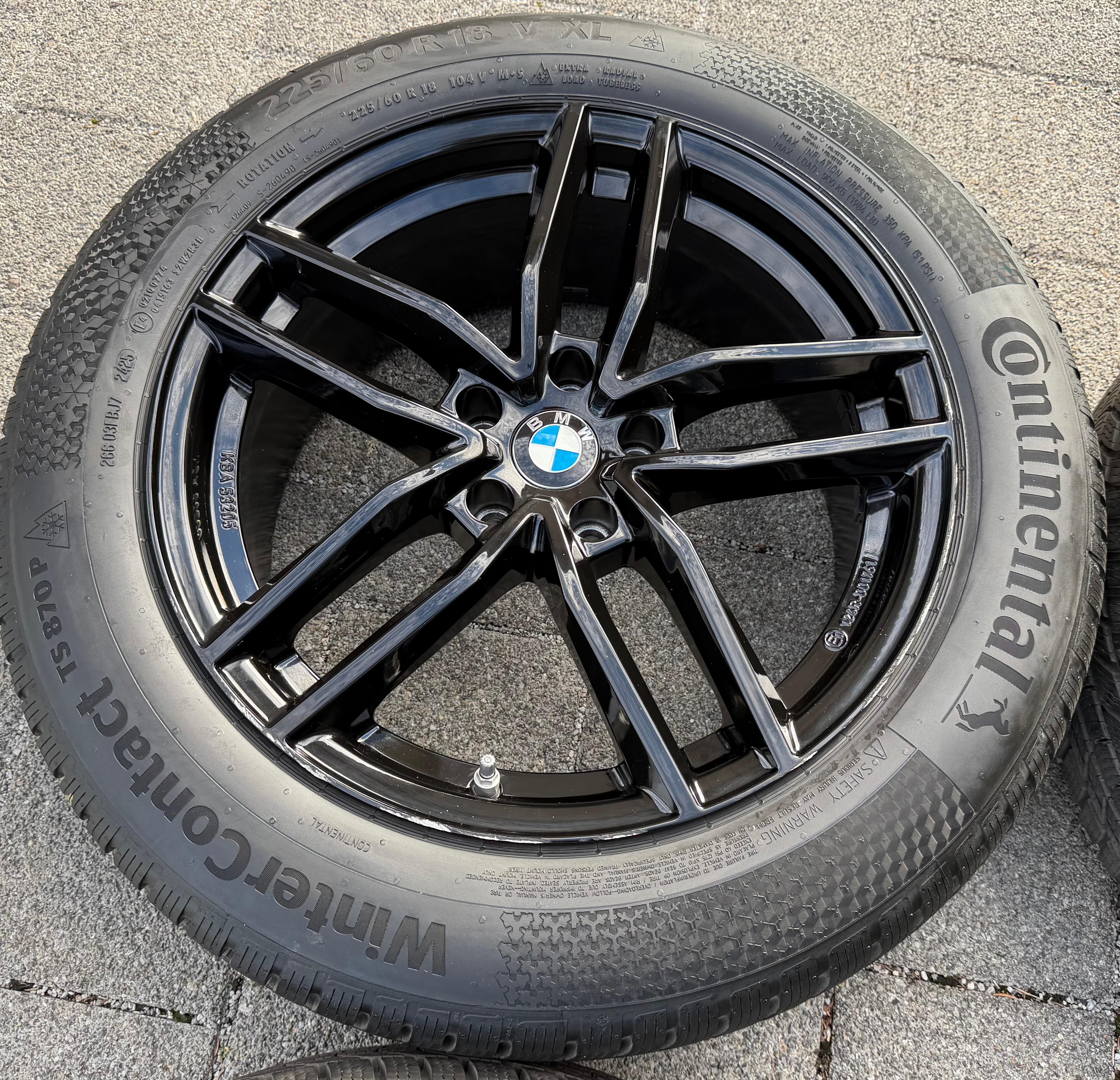 4 ruedas de invierno de aluminio de 18" para BMW X3 G01 X4 G02 225/60R18 104V Continental 2023 RDKS