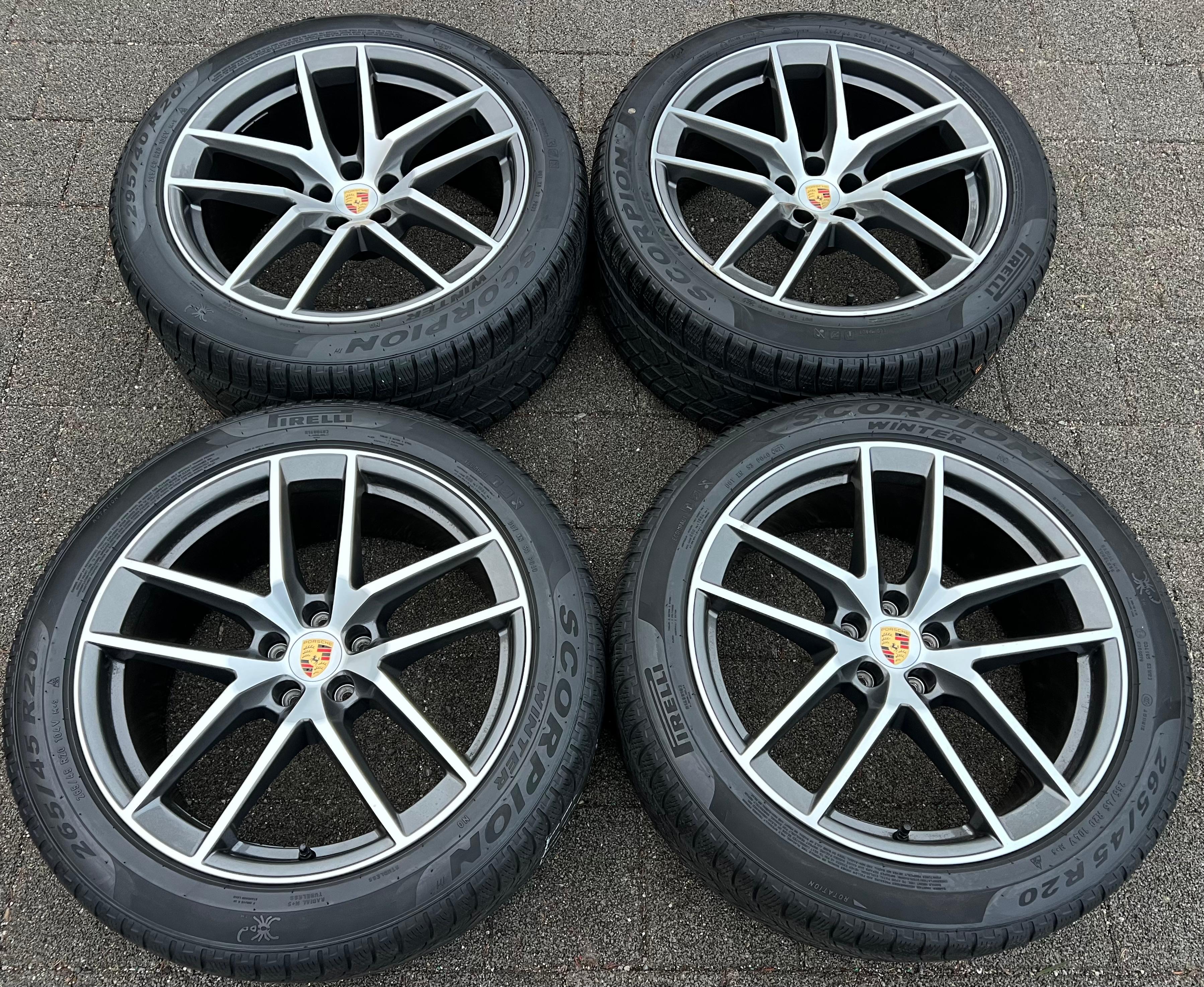 4 RUEDAS DE ALEACIÓN ORIGINALES DE 20" PARA INVIERNO PORSCHE MACAN 265/45R20 104V 295/40R20 106V TPMS