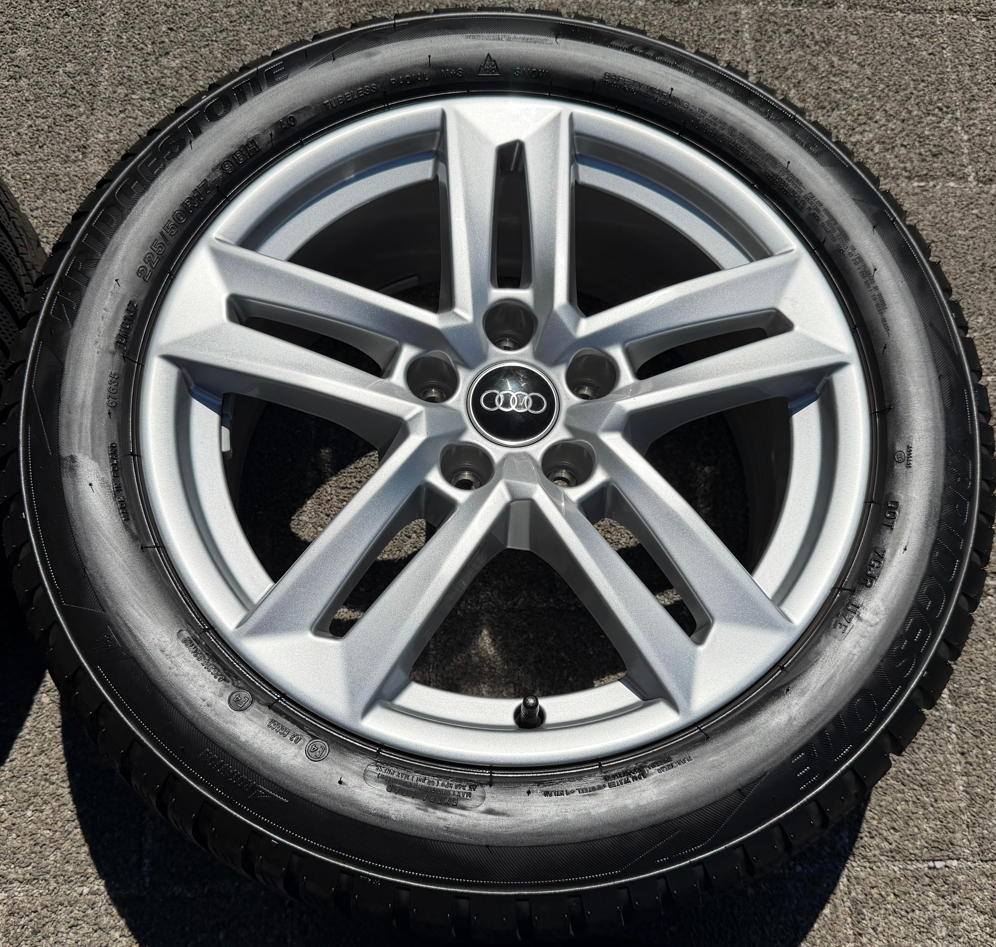 4 ruedas de invierno de aluminio originales de 17" para Audi A4 B9 8W 8W0601025P 225/50R17 98H neumáticos de invierno