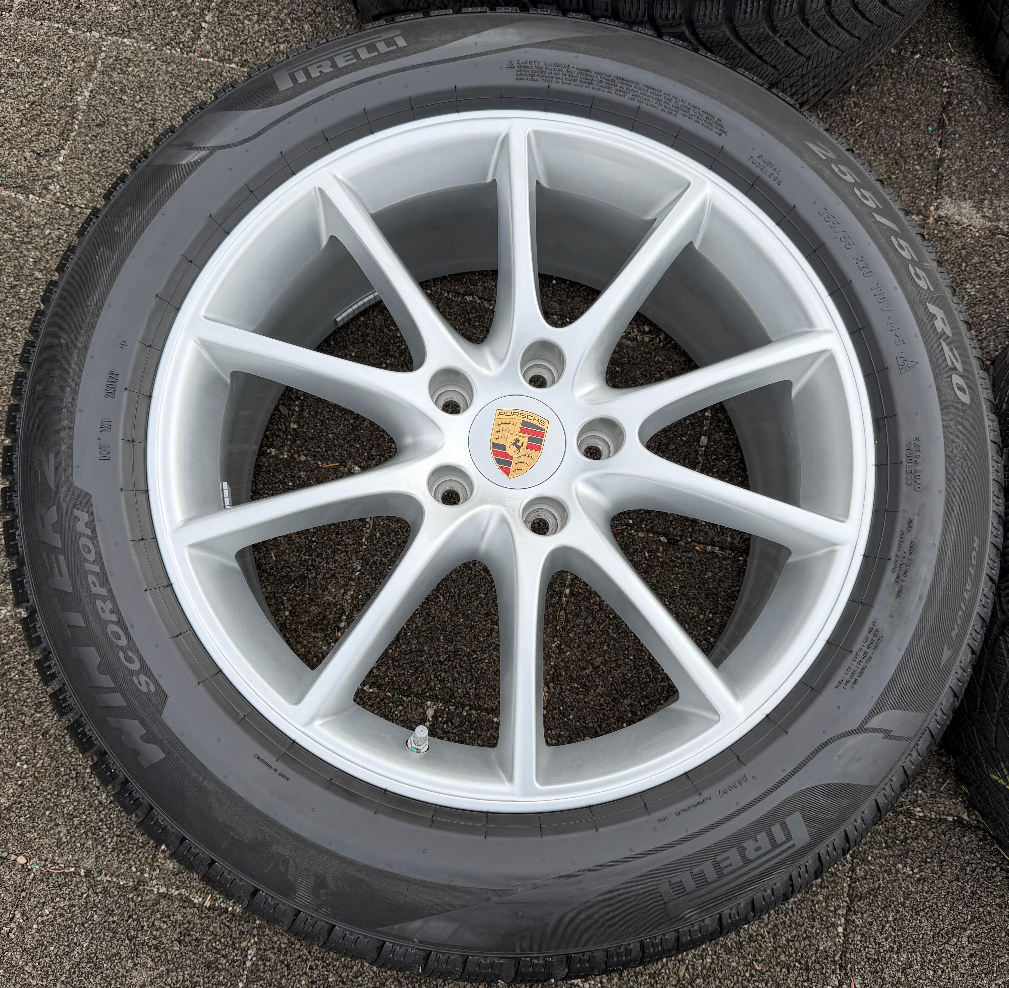 4 ruedas de invierno de aluminio originales de 20" para Porsche Cayenne II E3 9YA 9Y0601025CT 9Y0601025DA
