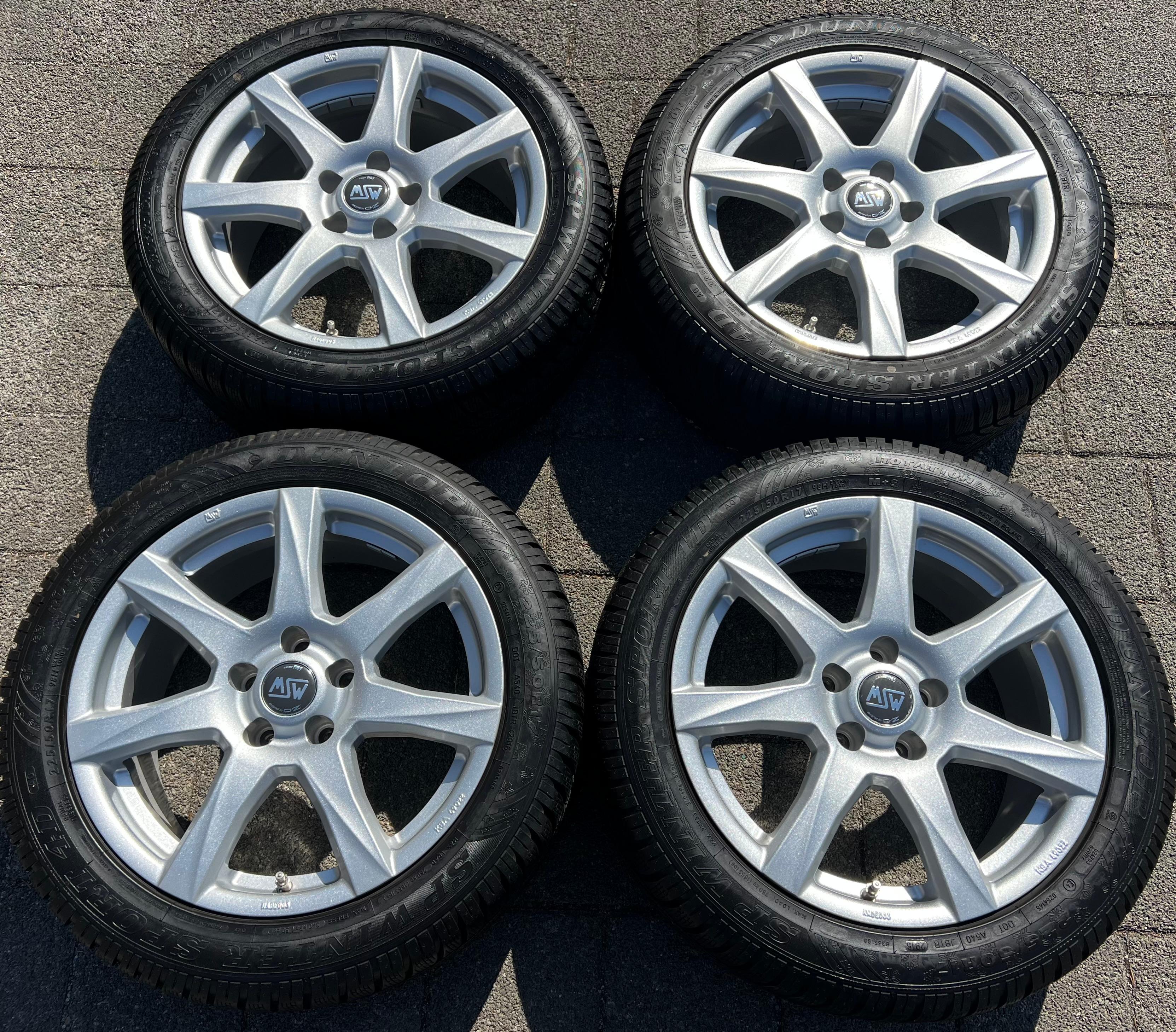 4 ALU 17" WINTERRÄDER AUDI A4 8K B8 A5 8T 225/50R17 98H DUNLOP WINTERREIFEN