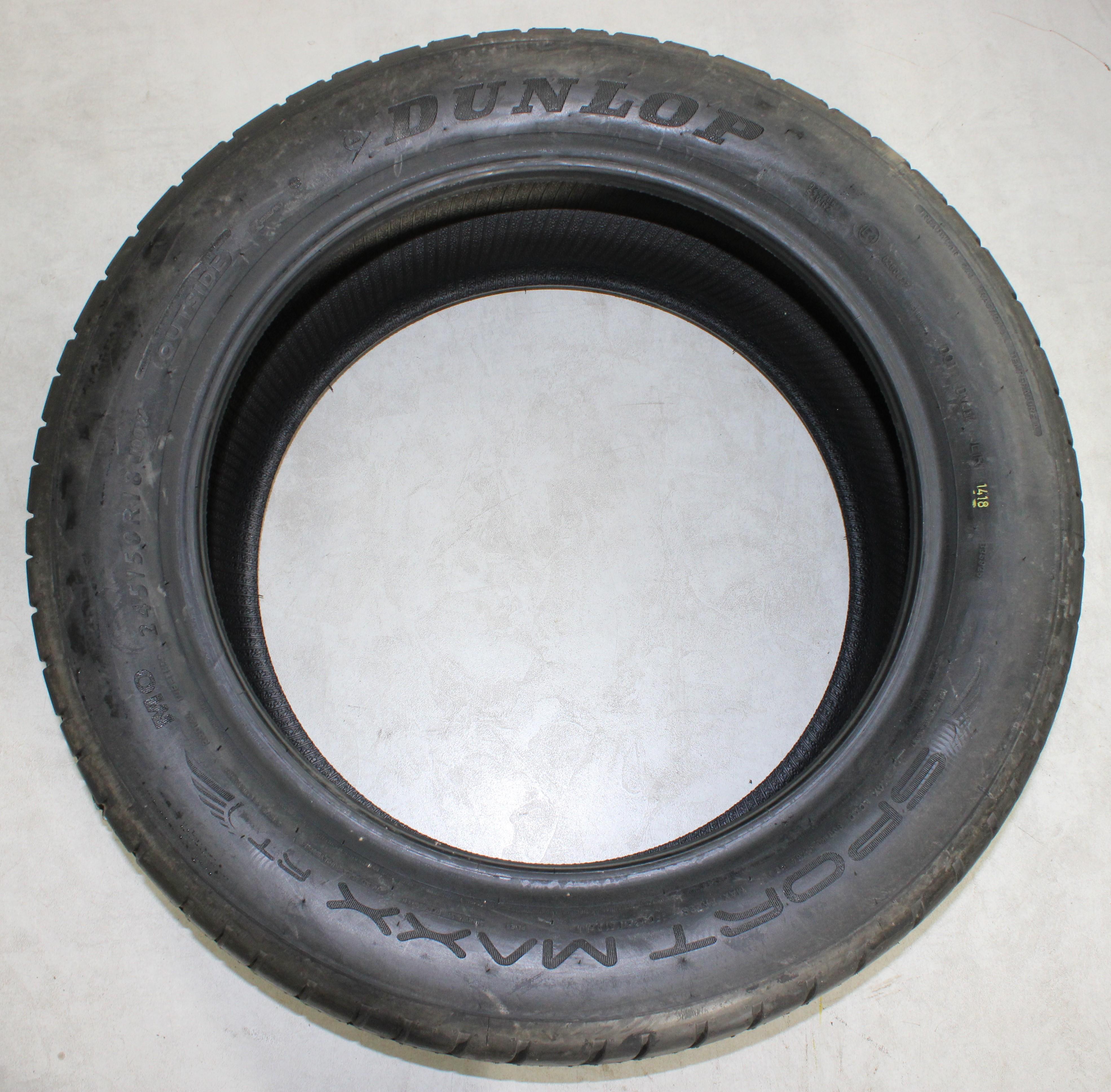 1 pneu d'été Dunlop Sport Maxx RT MO 245/50R18 100W, NEUF, 2018