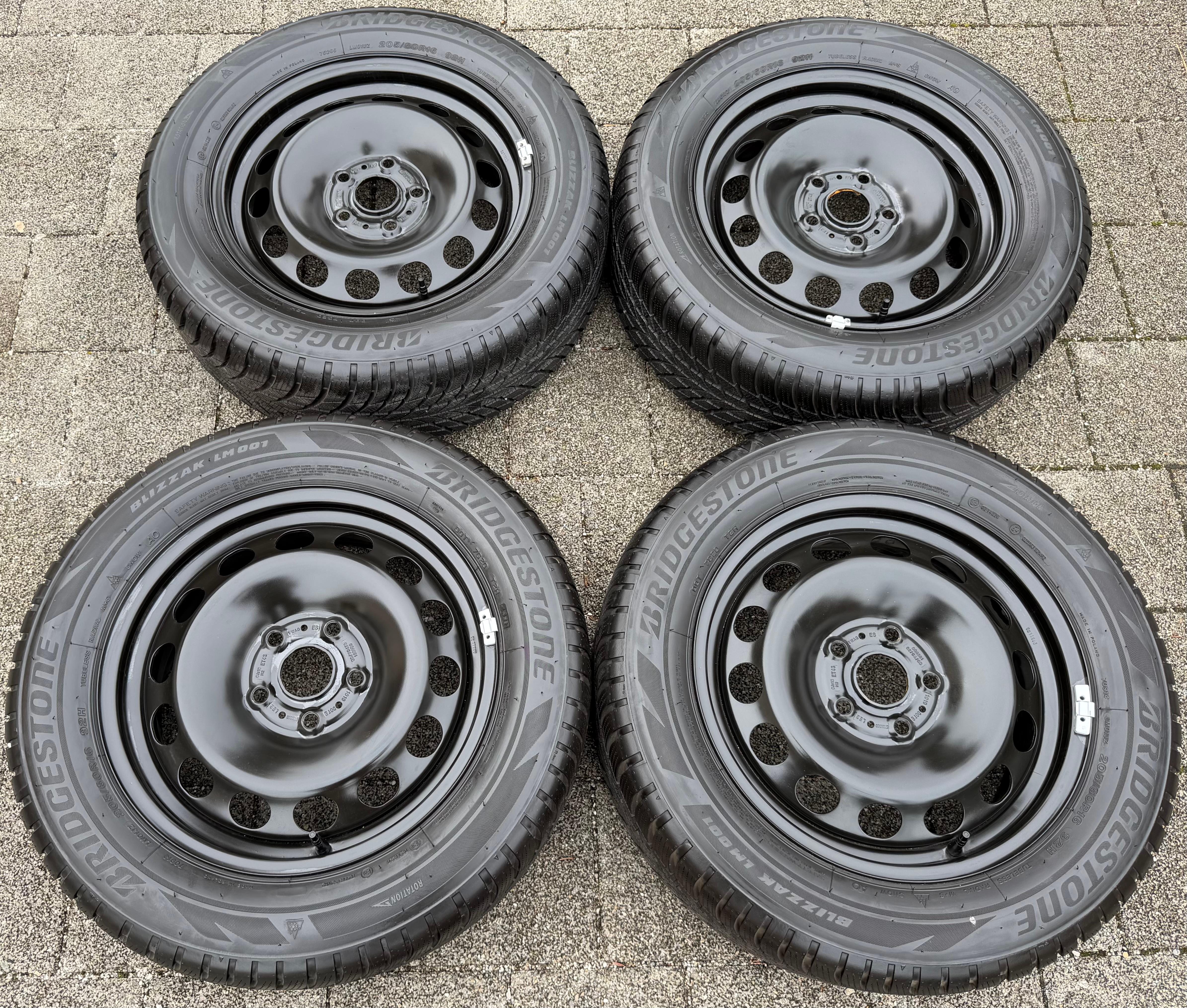 4 Winterräder Audi Q2 GA VW T-Roc Skoda Karoq 205/60R16 92H Bridgestone 5Q0601027AM