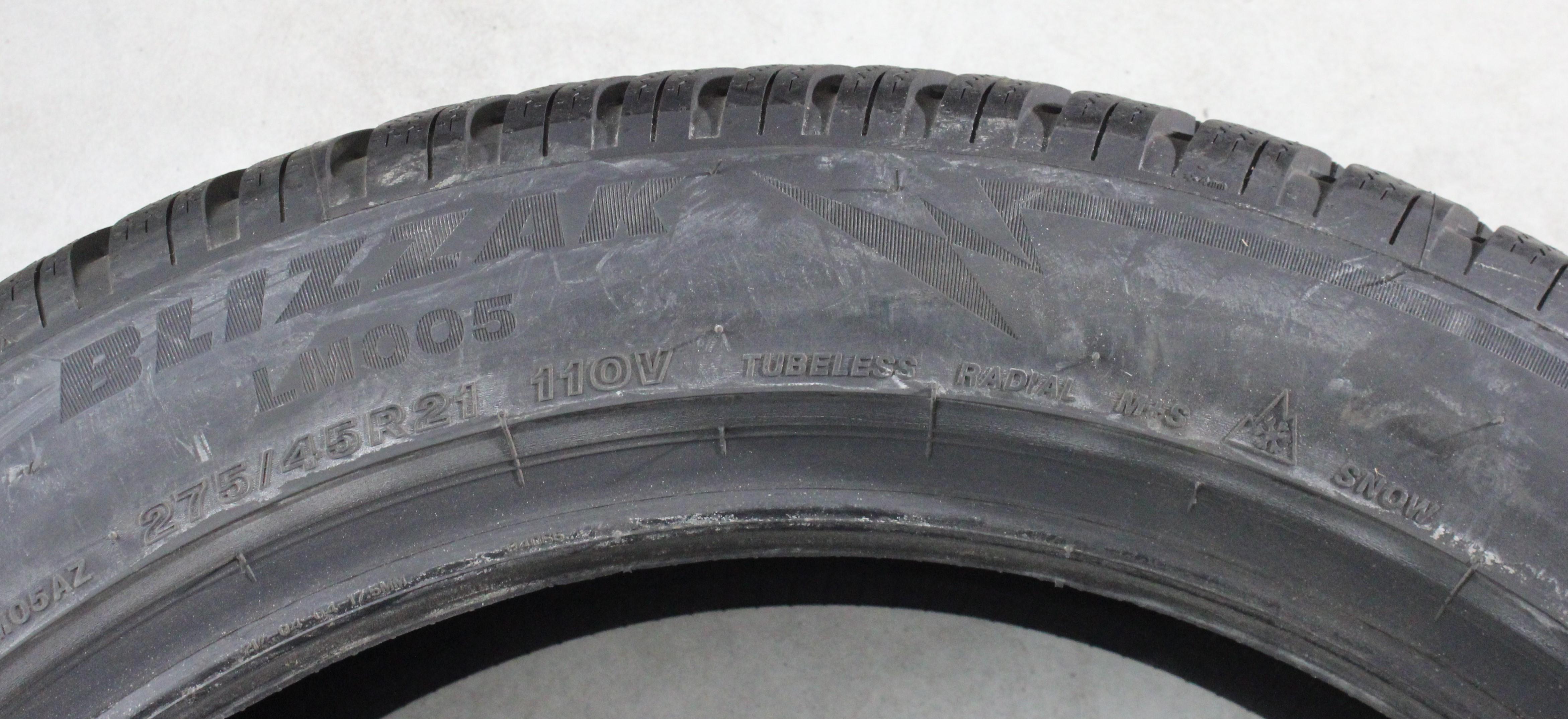 4 x 275/45R21 110V pneus hiver Bridgestone Blizzak LM005 2022 NEU