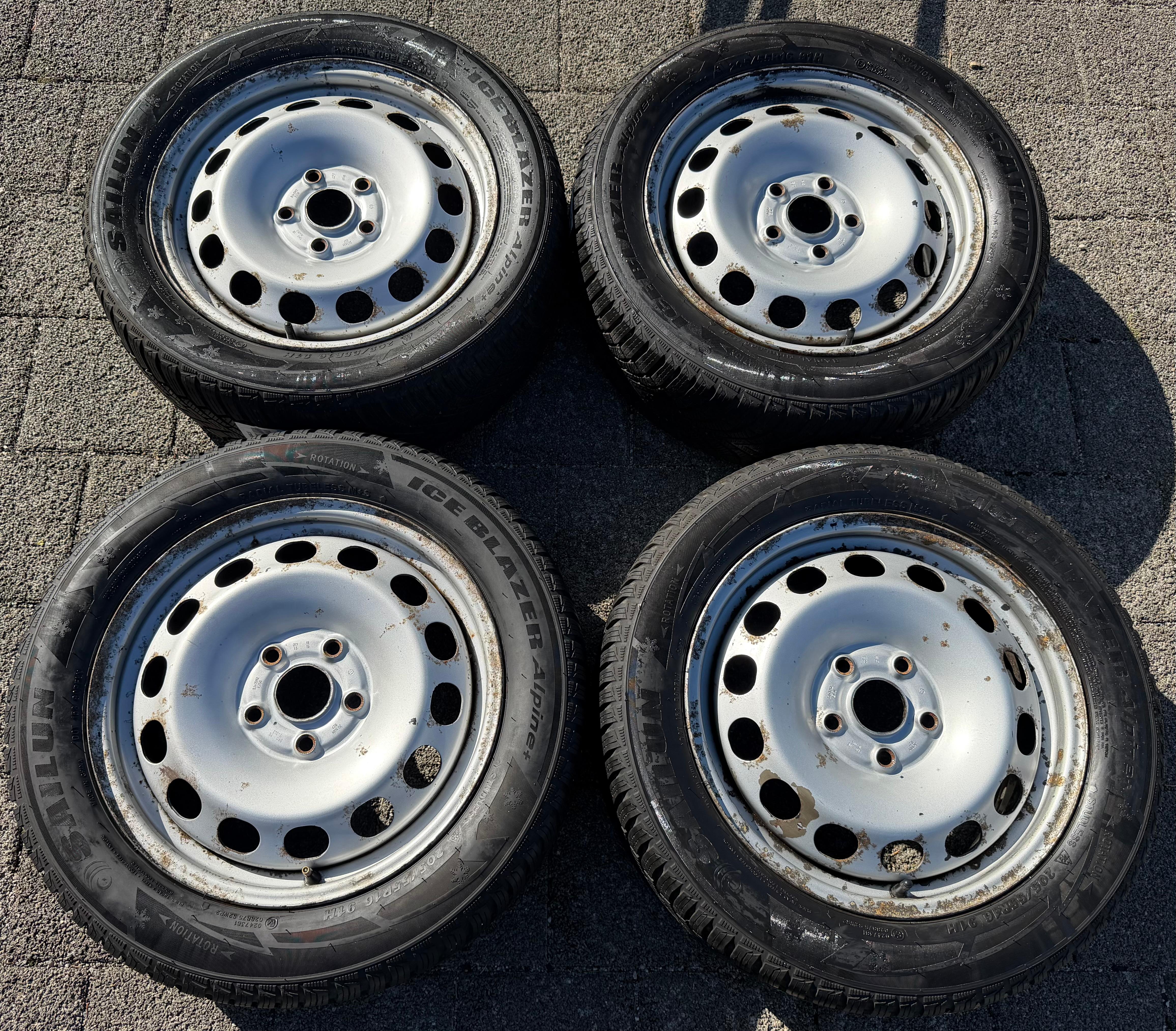 4 ruote invernali VW Caddy 2K 2KN 205/55R16 91H 2K3601027 6x16 ET50